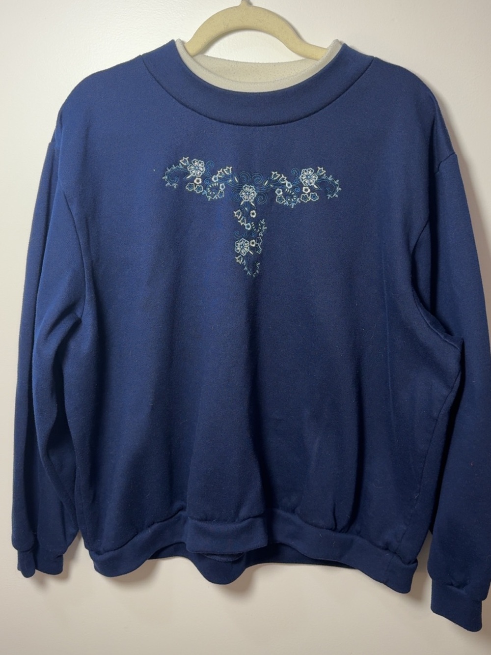 Blair Navy Floral Embroidered Sweatshirt